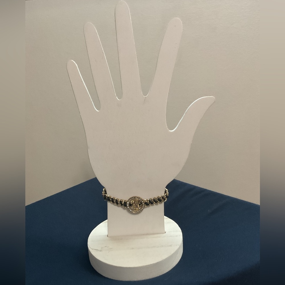 Our Lady of Guadalupe Elegant Gold tone and Black Women's adjustable Bracelet